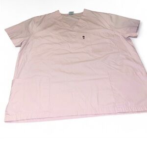 Women's Light Pink V-Neck Scrub Top